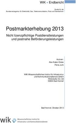 Postmarkterhebung 2013 - Nicht lizenzpflichtige Postdienstleistungen und postnahe Beförderungsleistungen - Post und Telekommunikation