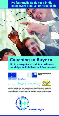 Coaching in Bayern Für Existenzgründer und Unternehmens-nachfolger in Hotellerie und Gastronomie