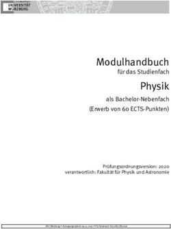 Modulhandbuch für das Studienfach - Prüfungsordnungsversion: 2020 verantwortlich: Fakultät für Physik und Astronomie