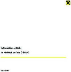 Informationspflicht in Hinblick auf die DSGVO - Version 1.0 - Raiffeisen