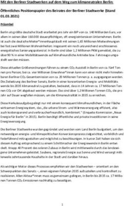 Mit den Berliner Stadtwerken auf dem Weg zum klimaneutralen Berlin: &Ouml;ffentliches Positionspapier des Beirates der Berliner Stadtwerke Stand ...