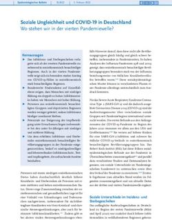 Soziale Ungleichheit und COVID-19 in Deutschland Wo stehen wir in der vierten Pandemiewelle? - RKI
