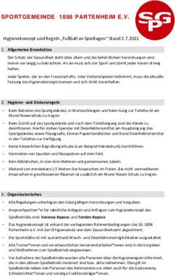 SPORTGEMEINDE 1898 PARTENHEIM E.V - Hygienekonzept und Regeln "Fu&szlig;ball an Spieltagen" Stand 2.7.2021 - SG Partenheim