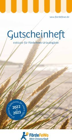 GUTSCHEINHEFT EXKLUSIV FÜR FÖRDEFEWO-URLAUBSGÄSTE - FÖRDEFEWO