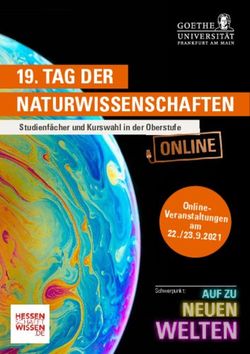 TAG DER NATURWISSENSCHAFTEN - Online-Veranstaltungen 22. / 23. 9. 2021 am - Uni Frankfurt