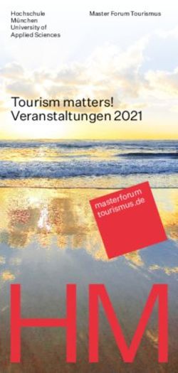 Tourism matters! Veranstaltungen 2021 Hochschule M&uuml;nchen