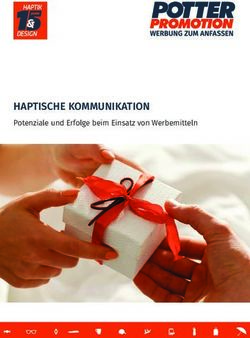 HAPTISCHE KOMMUNIKATION - Potenziale und Erfolge beim Einsatz von Werbemitteln - Potter Promotion