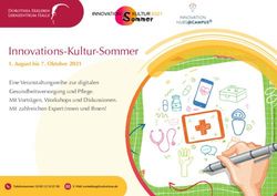 Innovations-Kultur-Sommer - August bis 7. Oktober 2021 - TDG