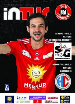 SAMSTAG | 02.10.21 20:30 UHR SG FLENSBURG-HANDEWITT