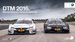 DTM 2016. BMW MOTORSPORT PRESSE-INFORMATION.