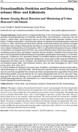Fernerkundliche Detektion und Dauerbeobachtung urbaner Hitze- und K&auml;lteinseln Remote Sensing Based Detection and Monitoring of Urban Heat and Cold ...