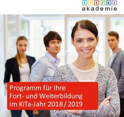 PROGRAMM FÜR IHRE FORT- UND WEITERBILDUNG IM KITA-JAHR 2018 / 2019