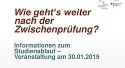 Wie geht's weiter nach der Zwischenprüfung? - Informationen zum Studienablauf - Veranstaltung am 30.01.2019