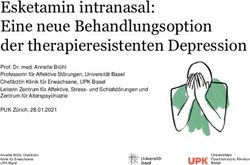 Esketamin intranasal: Eine neue Behandlungsoption der therapieresistenten Depression - Psychiatrische Universit&auml;tsklinik Z&uuml;rich