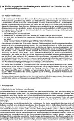14 Einf&uuml;hrungsgesetz zum Bundesgesetz betreffend die Lotterien und die - Kanton Glarus
