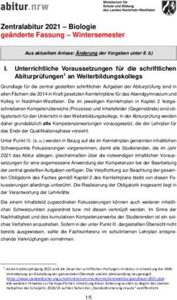 Zentralabitur 2021 - Biologie geänderte Fassung - Wintersemester