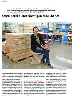 Schreinerei bietet S&uuml;chtigen eine Chance - CONTACT Arbeit