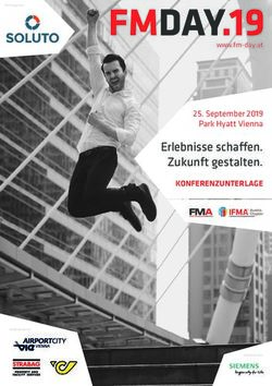 Erlebnisse schaffen. Zukunft gestalten - KONFERENZUNTERLAGE 25. September 2019 Park Hyatt Vienna - FM-Day 2021