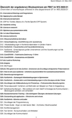 &Uuml;bersicht der angebotenen Blockseminare am FB07 im WS 2020/21 Overview of workshops offered in the department 07 in WS 2020/21