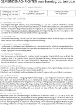 GEMEINDENACHRICHTEN vom Sonntag, 20. Juni 2021
