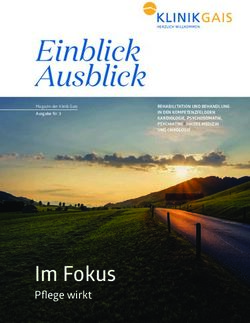 Einblick Ausblick - Im Fokus Pflege wirkt - Klinik Gais AG