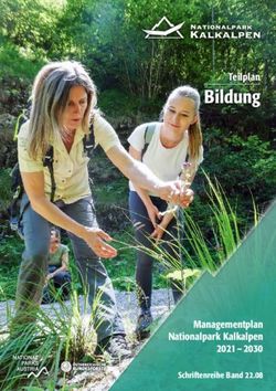 Bildung Teilplan - Managementplan Nationalpark Kalkalpen 2021 - 2030 Schriftenreihe Band 22.08