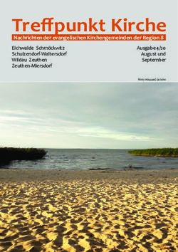 Treffpunkt Kirche Nachrichten der evangelischen Kirchengemeinden der Region 8 - Ausgabe 4/20 August und September - Evangelische Kirchengemeinde ...