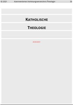 KATHOLISCHE THEOLOGIE - SS 2021 - TU Dresden