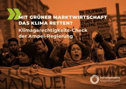 Mit gr&uuml;ner Markt wirtschaft das kliMa retten? - Klimagerechtigkeits-Check der Ampel-Regierung