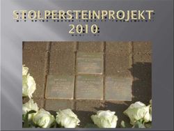 Stolpersteinprojekt 2010 Foto der verlegten Stolpersteine f&uuml;r Hermann, Berta, Leo und Kurt Alexander mit wei&szlig;en Rosen eingerahmt