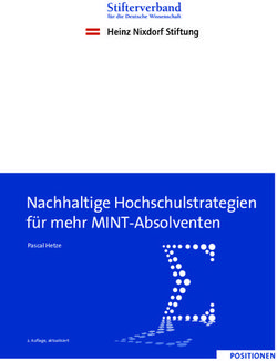 Nachhaltige Hochschulstrategien für mehr MINT-Absolventen - POSITIONEN