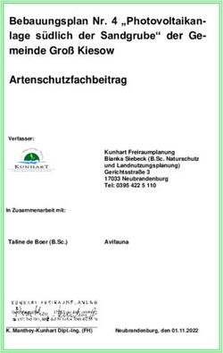 Bebauungsplan Nr. 4 "Photovoltaikanlage südlich der Sandgrube" der Ge- meinde Groß Kiesow Artenschutzfachbeitrag