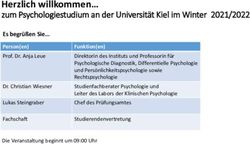 Herzlich willkommen zum Psychologiestudium an der Universität Kiel im Winter 2021/2022 - Uni Kiel