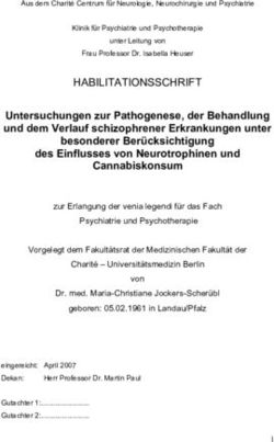 HABILITATIONSSCHRIFT Untersuchungen zur Pathogenese, der Behandlung und dem Verlauf schizophrener Erkrankungen unter besonderer Ber&uuml;cksichtigung ...