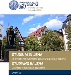 STUDIUM IN JENA Informationen für internationale Studieninteressierte 2019/20 - Internationales Büro International Office - Die ...