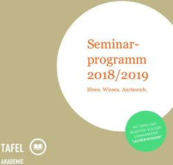 Seminar-programm 2018/2019 - Ideen. Wissen. Austausch. REZEPTEN AUS DER "LECKER KOCHEN!" - Tafel-Akademie