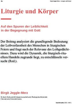 Liturgie und Körper Auf den Spuren der Leiblichkeit in der Begegnung mit Gott - bildungsforschung