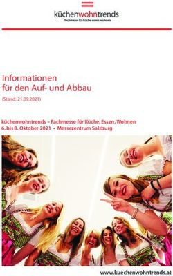 Informationen für den Auf- und Abbau - (Stand: 21.09.2021) küchenwohntrends - Fachmesse für Küche, Essen, Wohnen 6. bis 8. Oktober 2021 ...