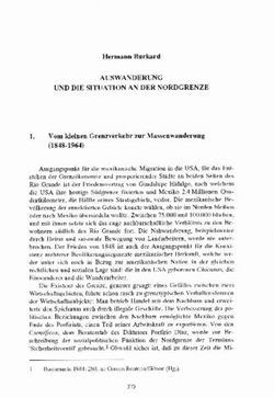 AUSWANDERUNG UND DIE SITUATION AN DER NORDGRENZE