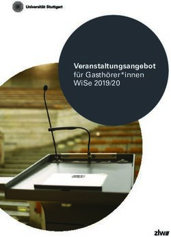 VERANSTALTUNGSANGEBOT FÜR GASTHÖRER*INNEN WISE 2019/20