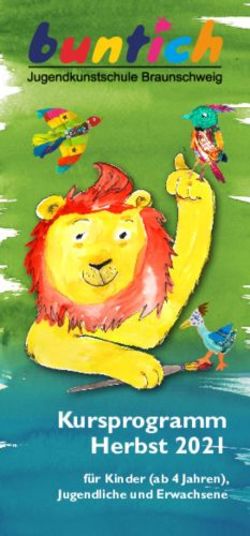Kursprogramm Herbst 2021 - f&uuml;r Kinder (ab 4 Jahren), Jugendliche und Erwachsene - Buntich