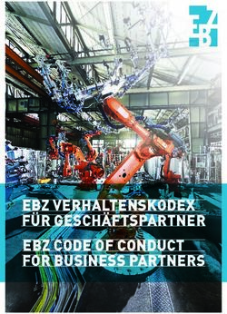 EBZ VERHALTENSKODEX F&Uuml;R GESCH&Auml;FTSPARTNER EBZ CODE OF CONDUCT FOR BUSINESS PARTNERS