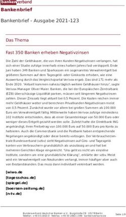Bankenbrief Bankenbrief - Ausgabe 2021-123 - Das Thema Fast 350 Banken erheben Negativzinsen - Bankenverband Baden ...