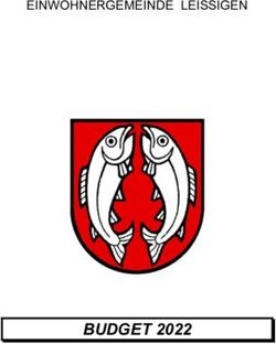 BUDGET 2022 - EINWOHNERGEMEINDE LEISSIGEN