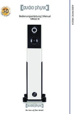 VIRGO III Bedienungsanleitung | Manual - Audio Physic