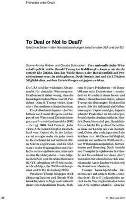 To Deal or Not to Deal? - Unsichere Zeiten in den Handelsbeziehungen zwischen den USA und der EU - Die Zeitschrift