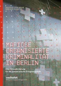 MAFIOSE ORGANISIERTE KRIMINALITAT IN BERLIN - INSTITUT F&Uuml;R NEUE SOZIALE PLASTIK - Eine Herausforderung f&uuml;r die demokratische Zivilgesellschaft ...