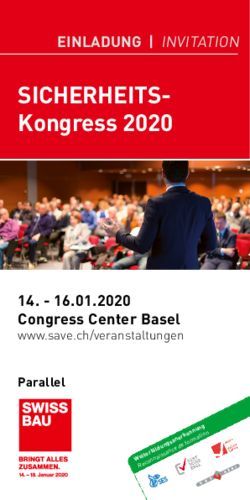 SICHERHEITS-Kongress 2020 - EINLADUNG | INVITATION - Save AG