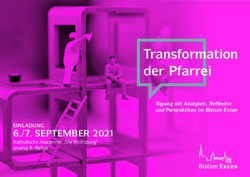 Transformation der Pfarrei - 6./7. SEPTEMBER 2021 EINLADUNG - Bistum Essen
