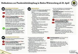 Ma&szlig;nahmen zur Pandemiebek&auml;mpfung in Baden-W&uuml;rttemberg ab 24. April